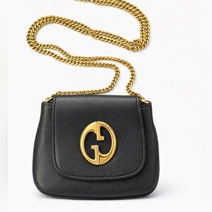 Gucci Authetic Leather Crossbody Bag with Gold Chain